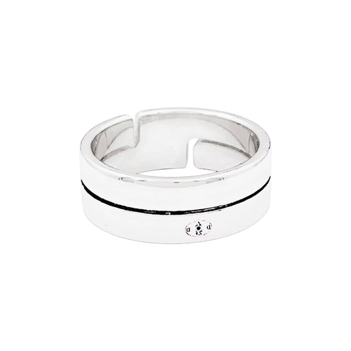 Bague 52 Dinh Van Seventies - Bague bandeau en or blanc 58 Facettes 35873