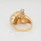 Bague 52 Bague cocktail vintage - dôme ajouré en or jaune 14 carats et diamants 58 Facettes G13622