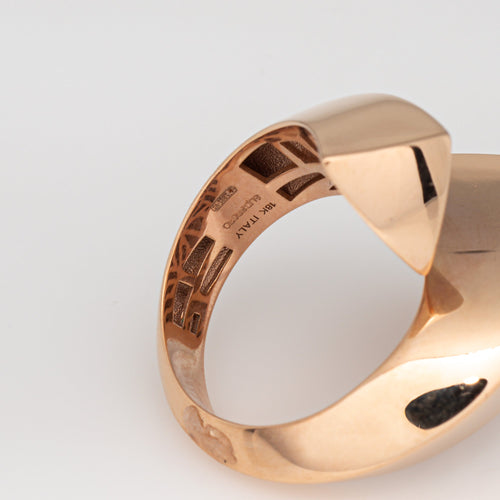 Bague 52 Bague cocktail sculpturale bypass en or rose 18 carats 58 Facettes G13737