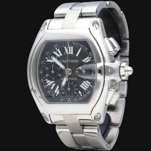 Cartier Roadster - Montre chronographe en acier 58 Facettes MT47476