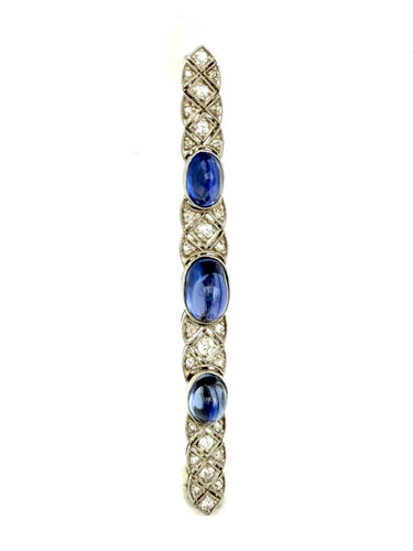 Art déco - Broche en platine, saphirs et diamants 58 Facettes ANTIC BRO