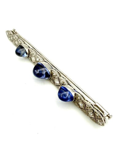 Art déco - Broche en platine, saphirs et diamants 58 Facettes ANTIC BRO