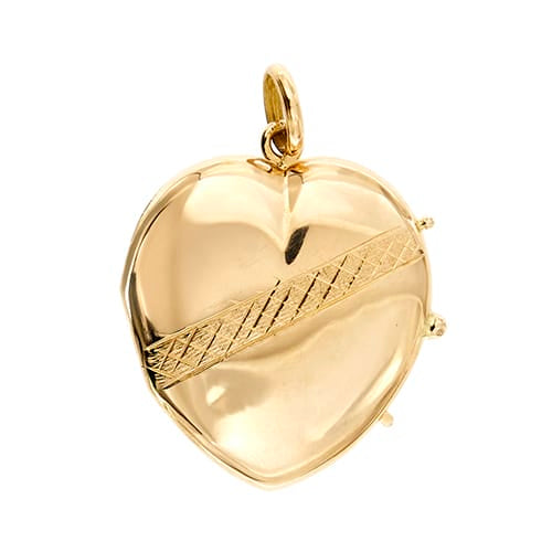 Pendentif porte-photo cœur ouvrant en or 18 kt 58 Facettes 38391
