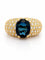 59 Bague en or jaune 18 carats, saphir ovale et diamants 58 Facettes Ss