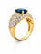 59 Bague en or jaune 18 carats, saphir ovale et diamants 58 Facettes Ss