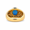 59 Bague en or jaune 18 carats, saphir ovale et diamants 58 Facettes Ss