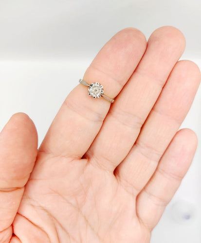 53 Bague solitaire Art déco en or 18K, platine et diamant 58 Facettes A07594