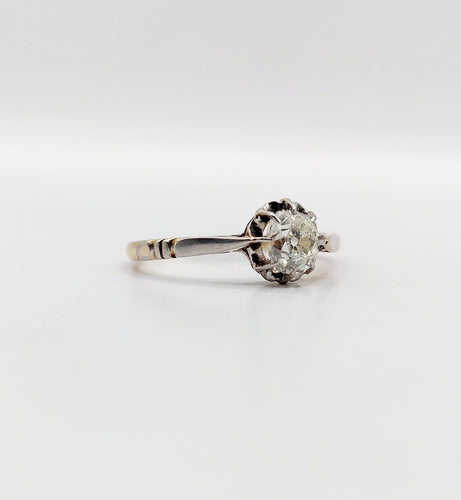 53 Bague solitaire Art déco en or 18K, platine et diamant 58 Facettes A07594