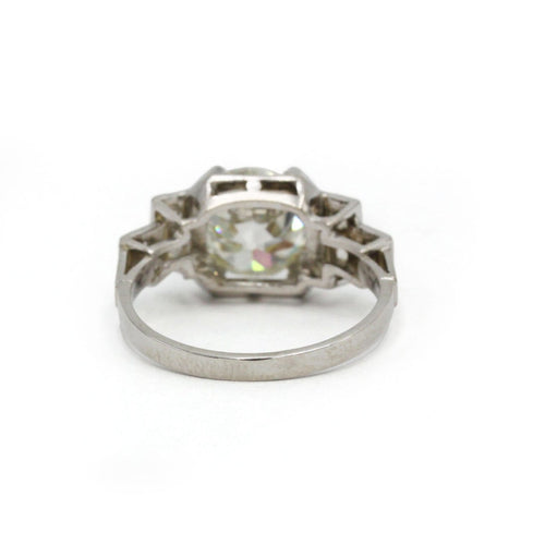 51.5 Art Déco - Bague solitaire en platine et diamants 58 Facettes 260176R