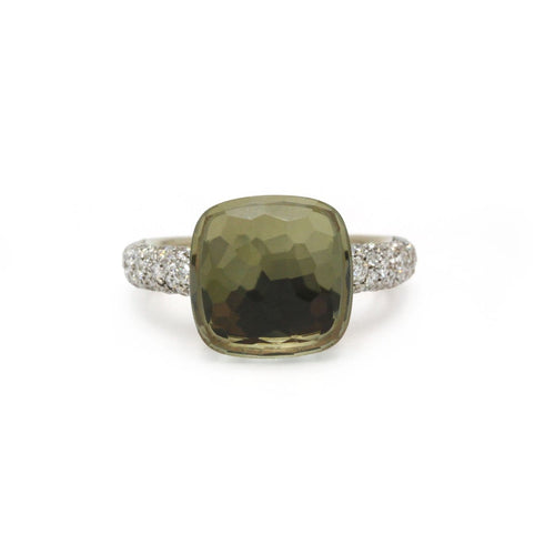 53 Pomellato Nudo Classic - Bague en or rose, or blanc, prasiolite et diamants 58 Facettes 260178R