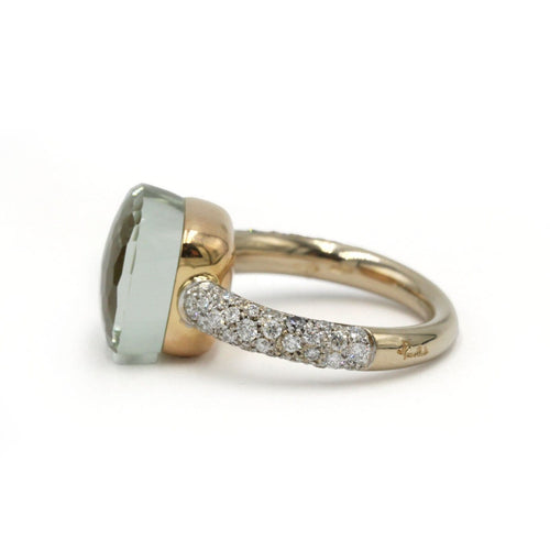 53 Pomellato Nudo Classic - Bague en or rose, or blanc, prasiolite et diamants 58 Facettes 260178R
