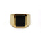 57.5 Bague chevalière en or jaune et onyx 58 Facettes 260179R