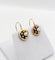 Dormeuses marguerite antiques en or rose 18k, argent et perles 58 Facettes A07601