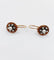 Dormeuses marguerite antiques en or rose 18k, argent et perles 58 Facettes A07601