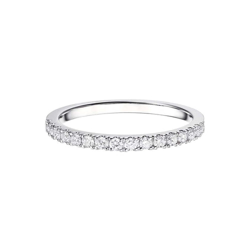 53 Embrace - Bague demi-éternité en or blanc et diamants 58 Facettes GBR1330WG