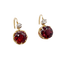 Dormeuses antiques - Boucles d'oreilles en or 18k, grenats et diamants 58 Facettes A07602