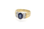 52 Bague vintage en or 14 carats, saphir ovale et diamants 58 Facettes 13499