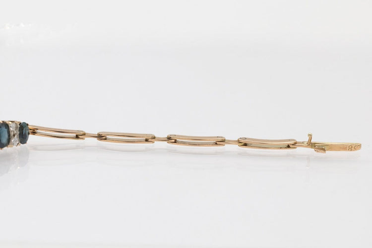 Bracelet en or jaune avec diamants et saphirs naturels 58 Facettes 13496