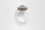 58 Bague en or blanc avec saphir naturel non traité et diamants 58 Facettes 13492