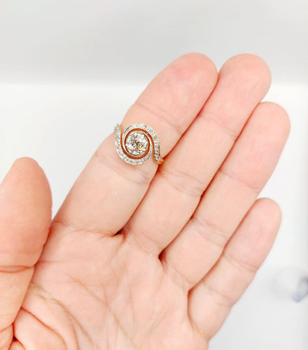 54.5 Bague tourbillon en or 18k, platine et diamants 58 Facettes A07612