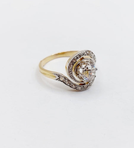54.5 Bague tourbillon en or 18k, platine et diamants 58 Facettes A07612