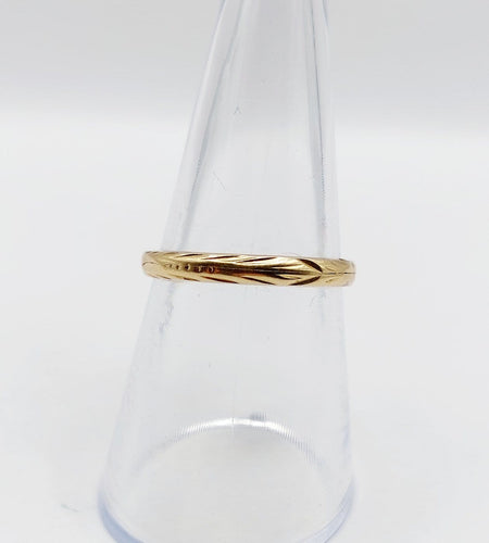 54 Alliance gimmel victorienne non gravée en or 18k 58 Facettes A07614