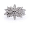 54 Bague florale en or blanc 18 kt et diamants 58 Facettes AN697 '(0769)