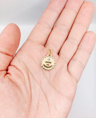 Augis - Pendentif médaille d’amour en or rose 18k et rubis 58 Facettes A07615