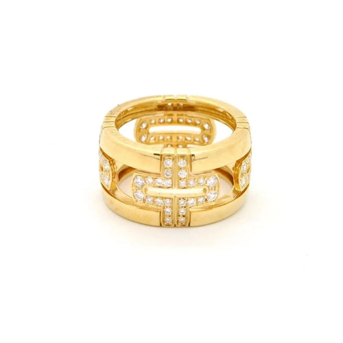 52 Bulgari Parentesi - Bague en or jaune et diamants 58 Facettes 632A26_M