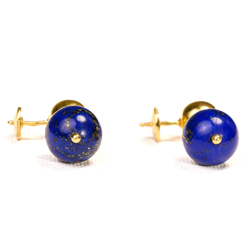 Boucles d'oreilles pendantes en or jaune et lapis-lazuli 58 Facettes LMB-385