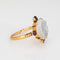 Bague 54 Bague victorienne « Man in the Moon » en or jaune 14k, pierre de lune 58 Facettes G13683