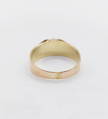 54.5 Bague jonc bombé antique en or 14k et diamant taille rose 58 Facettes A07625