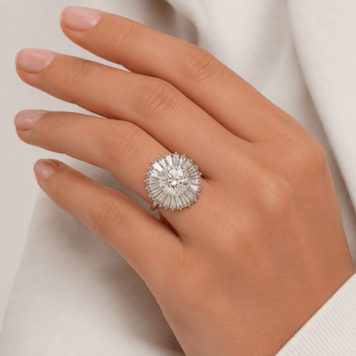 51 Bague en platine avec diamants et certificat IGS London 58 Facettes AN704 '(00869)