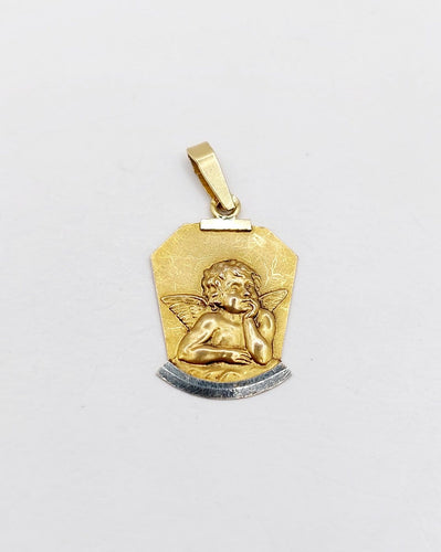 Médaille Art déco - Pendentif angelot en or 18k 58 Facettes A07629