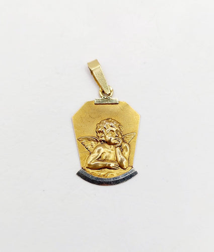 Médaille Art déco - Pendentif angelot en or 18k 58 Facettes A07629