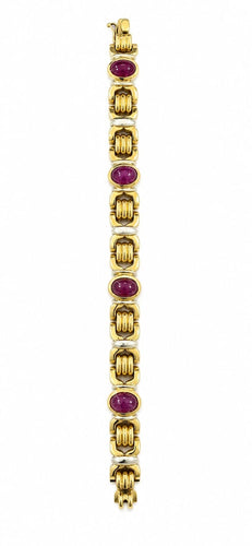 Bracelet vintage en or 750 et rubis 58 Facettes Bracelet
