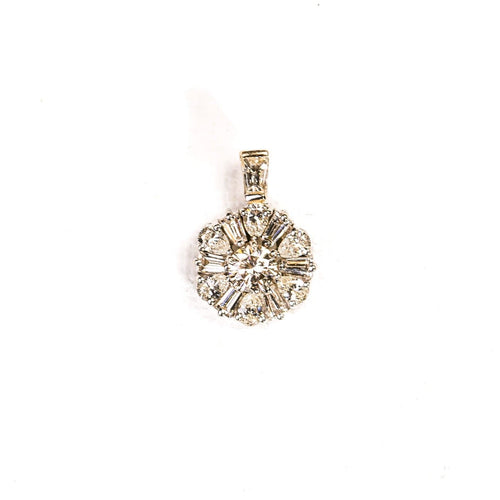 Pendentif rosace en or blanc et diamants 58 Facettes LMB-384