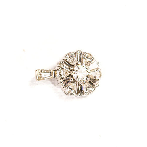 Pendentif rosace en or blanc et diamants 58 Facettes LMB-384