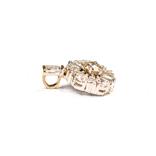 Pendentif rosace en or blanc et diamants 58 Facettes LMB-384