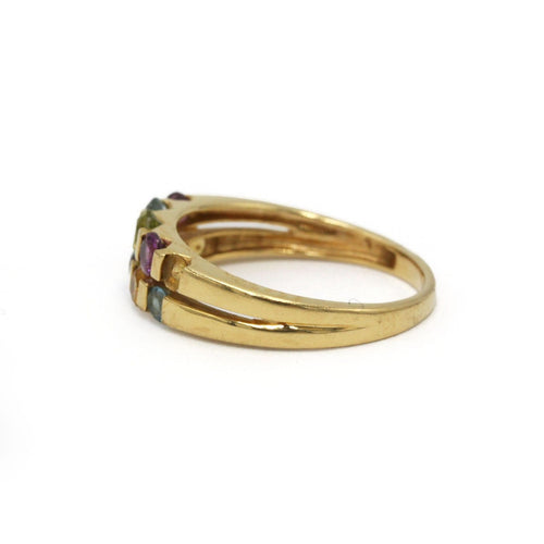 55 Bague en or jaune et pierres de couleur 58 Facettes 260184R