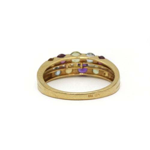 55 Bague en or jaune et pierres de couleur 58 Facettes 260184R