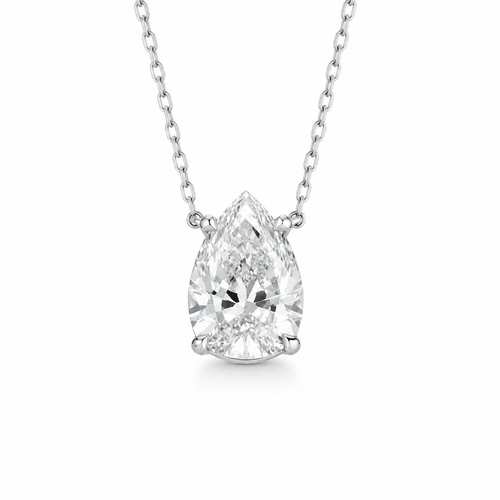 Collier pendentif en or blanc et diamant poire 58 Facettes 1.0001534/1
