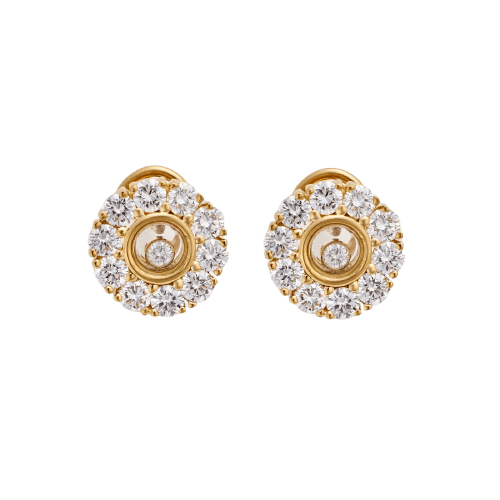 Chopard Happy Diamonds - Boucles d'oreilles en or jaune et diamants 58 Facettes 322