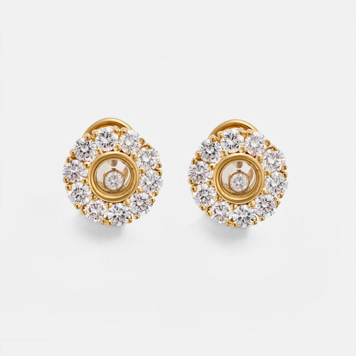 Chopard Happy Diamonds - Boucles d'oreilles en or jaune et diamants 58 Facettes 322