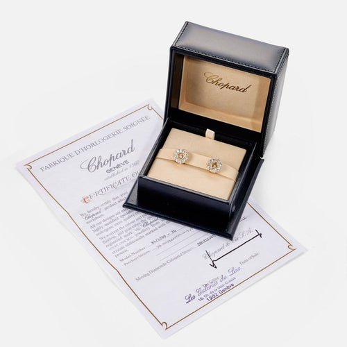 Chopard Happy Diamonds - Boucles d'oreilles en or jaune et diamants 58 Facettes 322