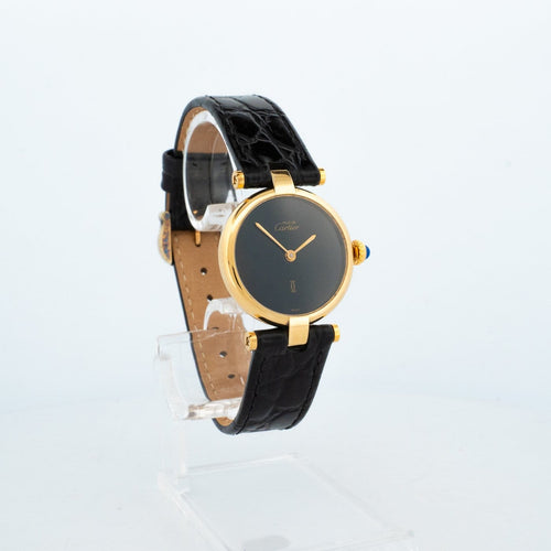 Cartier Must Vendôme - Montre SM en vermeil à cadran noir 58 Facettes 567