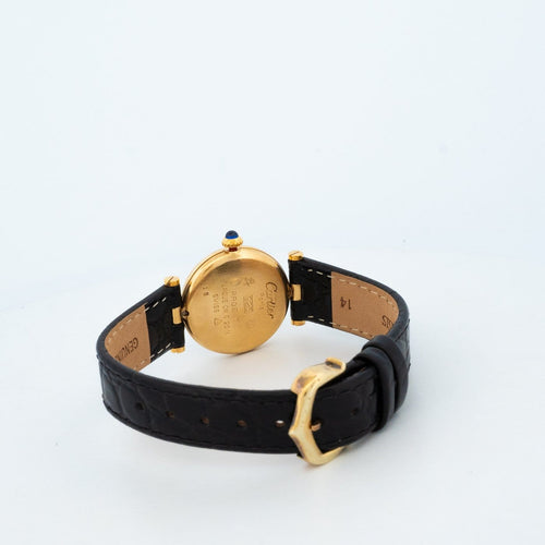 Cartier Must Vendôme - Montre SM en vermeil à cadran noir 58 Facettes 567