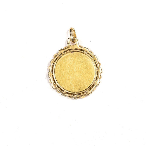 Augis - Médaille d'amour en or jaune, rubis synthétiques et diamant 58 Facettes LMB-353
