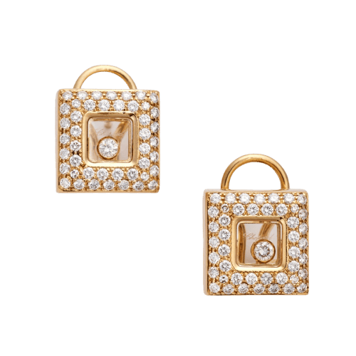 Chopard Happy Diamonds - Boucles d'oreilles en or jaune et diamants 58 Facettes 312