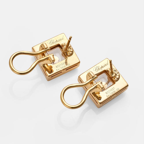 Chopard Happy Diamonds - Boucles d'oreilles en or jaune et diamants 58 Facettes 312